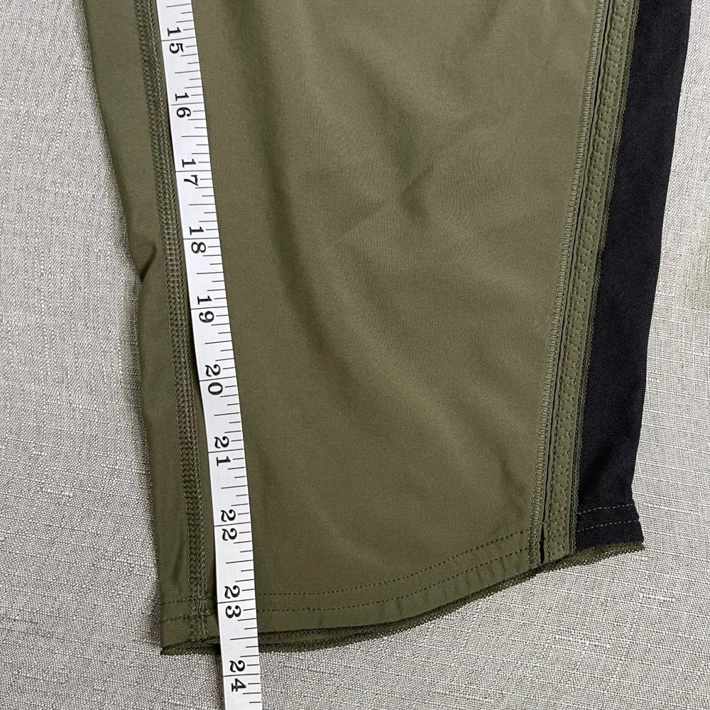 Lululemon For Love Crop 23 Swift Ultra Pant Women 10 Olive Green Black Mesh Lace